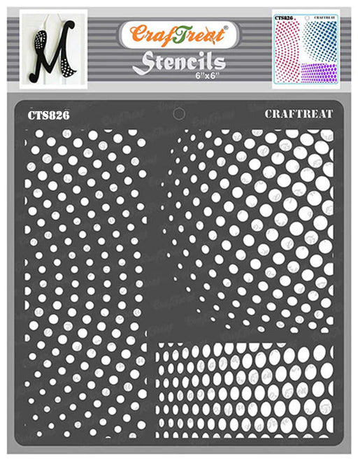 CrafTreat Halftone Circles Stencil, Geometric Circle Stencil for Crafts 6x6 Inches
