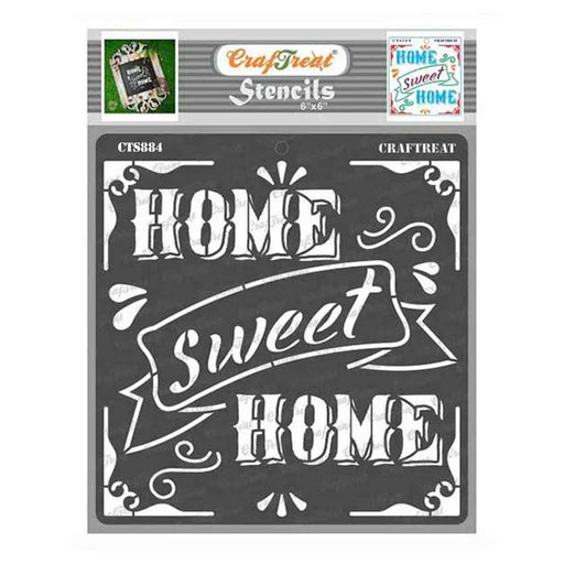 CrafTreat Home Sweet Home wall Stencil 6x6 Inches