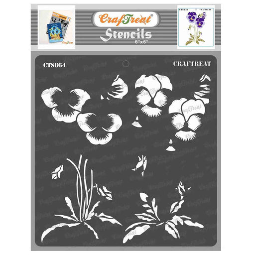 CrafTreat Layered Flower Pansy Stencil Floral Stencil for arts