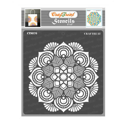 CrafTreat Mandala Stencil For card making & wall art 6x6 Inches