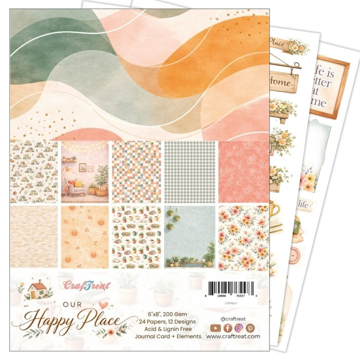 CrafTreat Paper Pad - Our Happy Place 6"x8" CTPP8027