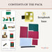 CrafTreat Quick Folio - Christmas Wardrobe Folio - Red & Green - Contents of the Pack - CQF015