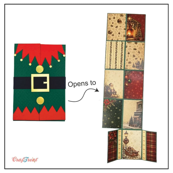 CrafTreat Quick Folio - Christmas Wardrobe Folio - Red & Green - Project - CQF015