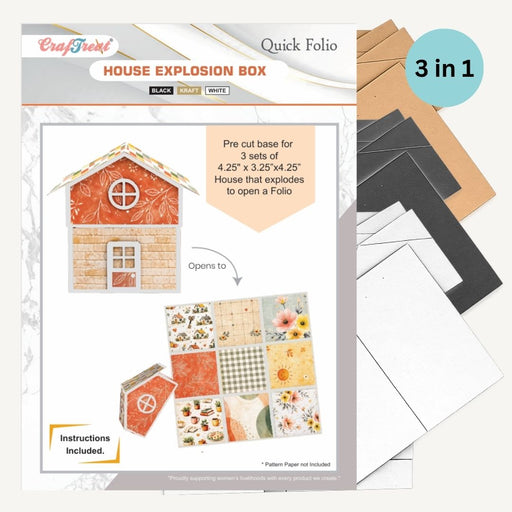 Craftreat Quick Folio House Explosion Box Inside of the Pack CQF013
