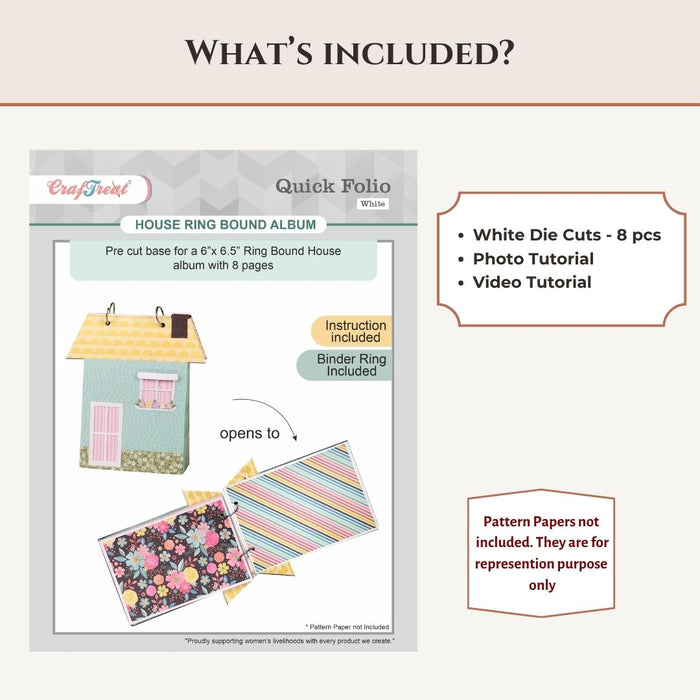 CrafTreat Quick Folio - House Ring Bound Album What's Included CQF014