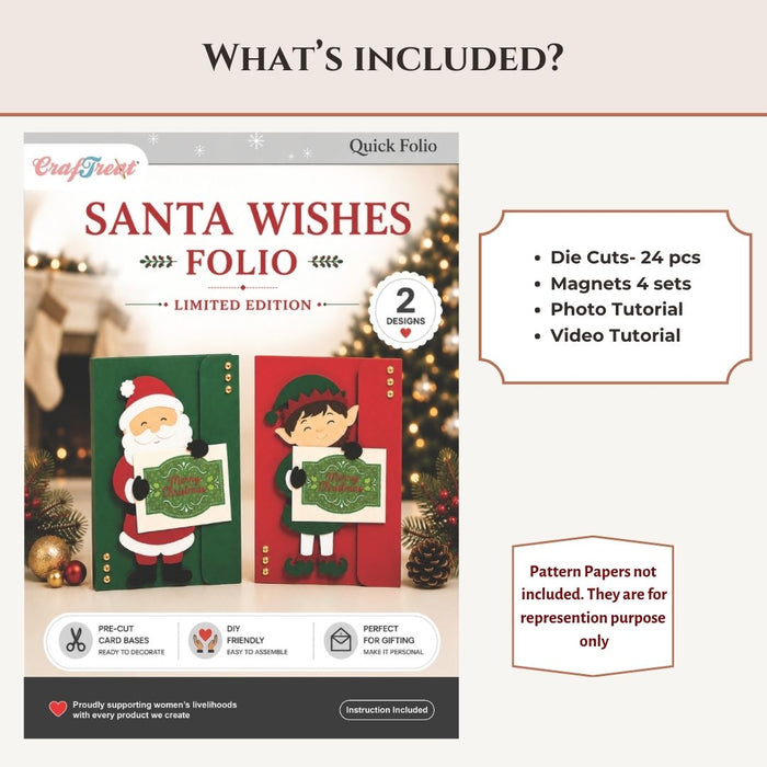 CrafTreat Quick Folio - Santa Wishes Folio - Red & Green