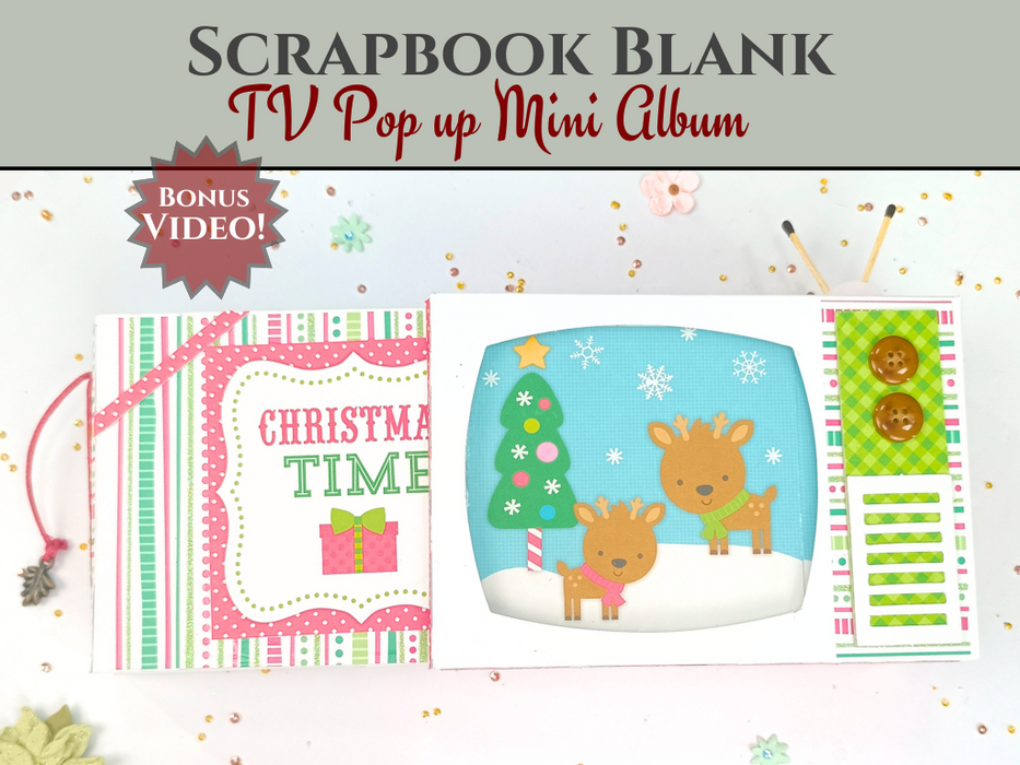 Craftreat Scrapbook Blank Precut Album Base tv pop up mini Album white CAB030