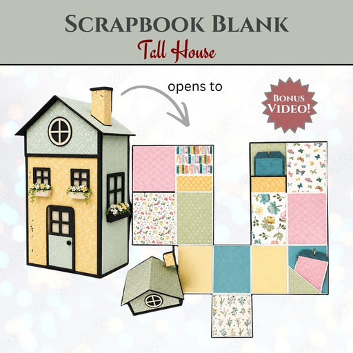 CrafTreat Scrapbook Blank - Tall House - Black CAB051