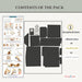 Craftreat Scrapbook Blank Tall House Black Contents of the Pack CAB051