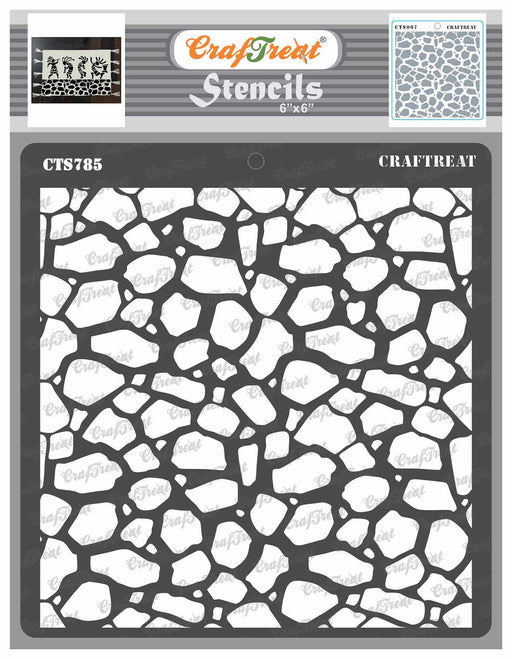 CrafTreat Stone Background Stencil for Art & Craft Paintings 6x6 Inches