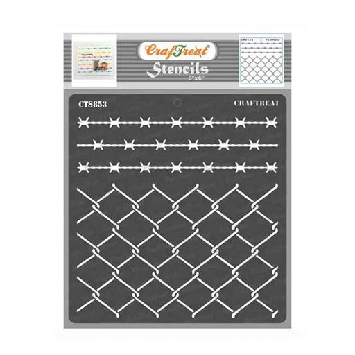 CrafTreat Wire Fence Backround Stencil 6x6 Inches