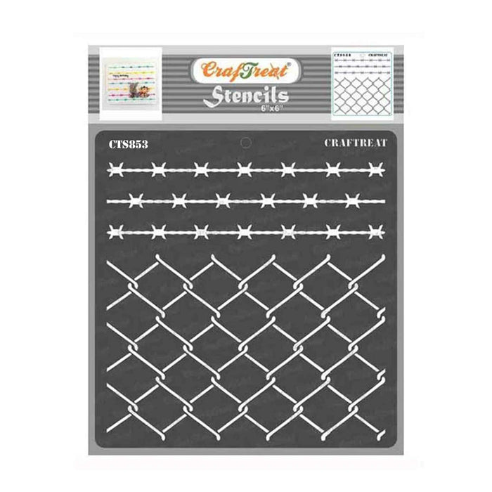 CrafTreat Wire Fence Backround Stencil 6x6 Inches