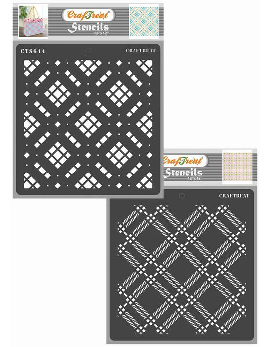 CrafTreat 2 Step Plaid IV Stencil 12 InchesCTS644