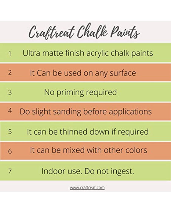 CrafTreat Chalk Paints Metallic Silver Multisurface Paint for wall Board Decoration