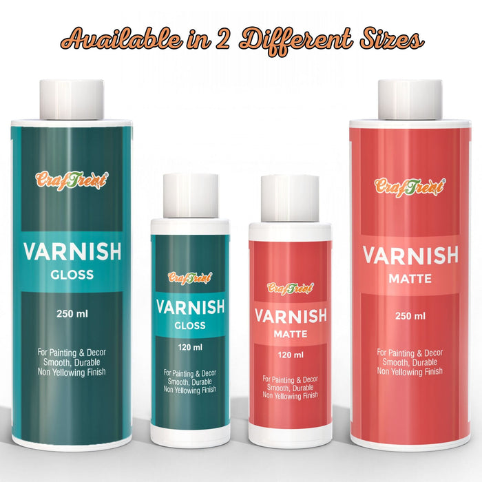 CrafTreat Gloss and Matte Varnish for Acrylic Painting - Acrylic Varnish for Paintings 120 mL, Clear Acrylic Gloss and Matte Varnish for Oil