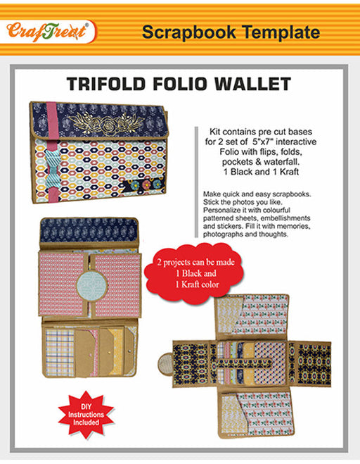 CrafTreat Trifold Folio Wallet Scrapbook Templates DIY Scrapbook Ideas