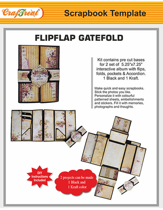CrafTreat Flip Flap Gatefold Scrapbook Templates DIY Scrapbook Ideas