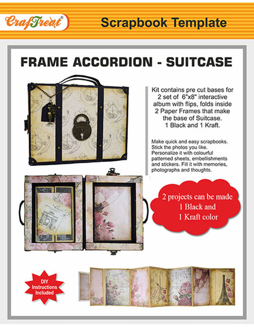CrafTreat Frame Accordion Suitcase Scrapbook Templates DIY Scrapbook Ideas