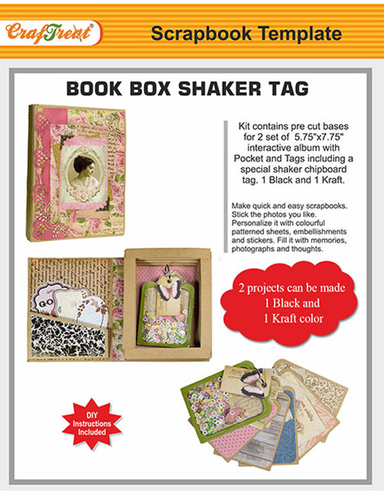 CrafTreat Book Box Shaker Tag Scrapbook Templates DIY Scrapbook Ideas