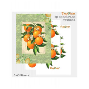 CrafTreat Orange 3D Decoupage Sheet A5 CrafTreat