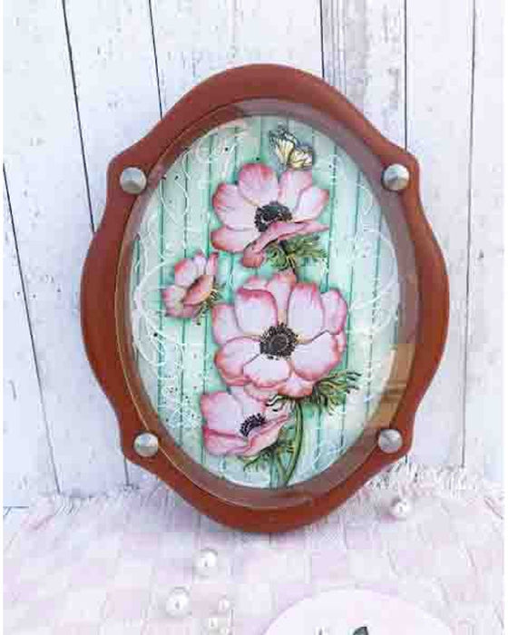 Anemone Flower 3D Decoupage Sheet for photo frame 