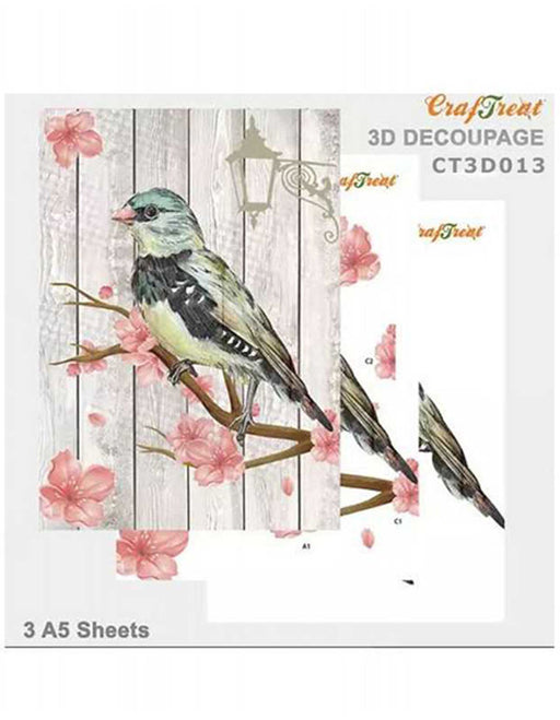 CrafTreat Birds 3D Decoupage Sheet A5