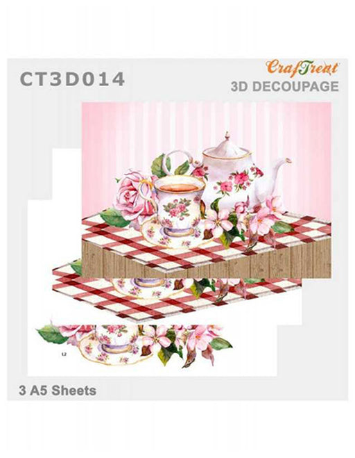 CrafTreat Tea Time 3D Decoupage Sheet Die Cuts A5 3D Decoupage Art Ideas