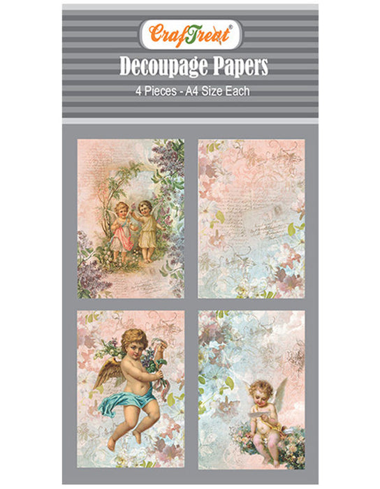 CrafTreat Angel and Fairy Decoupage Paper A4 Scrapbooking Crafts DIY Paper Crafts