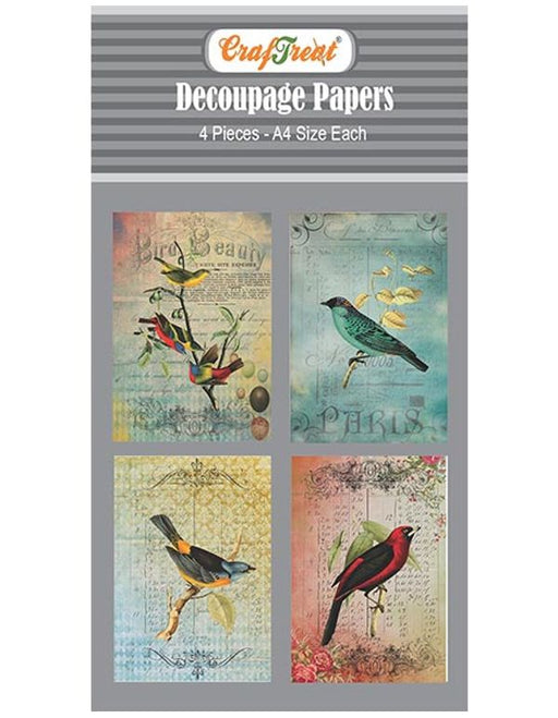 CrafTreat Birds Decoupage Paper A4