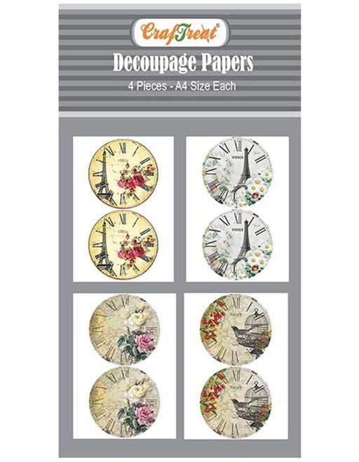 CrafTreat Clock Decoupage Paper A4 Scrapbooking Crafts DIY Paper Crafts