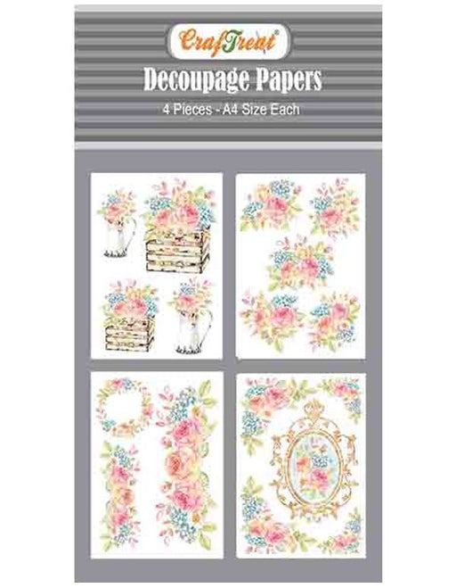 CrafTreat Flowers Decoupage Paper A4 Scrapbooking Crafts DIY Paper Crafts