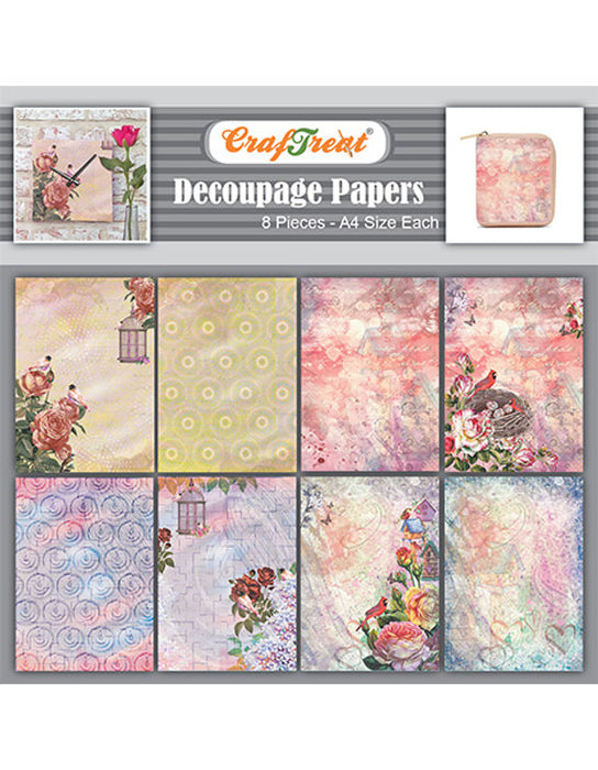 CrafTreat Birds cage and House Decoupage Papers A4 Scrapbooking Crafts DIY Paper Crafts