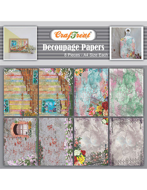 CrafTreat Windows and Gate Decoupage Paper A4 Scrapbooking Crafts DIY Paper Crafts