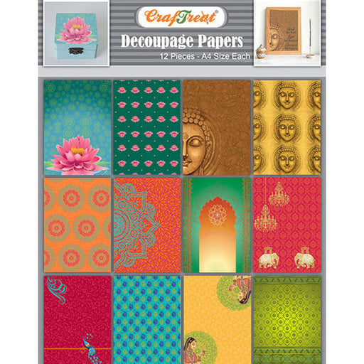 CrafTreat Ethnic India Decoupage Paper A4 Scrapbooking Crafts DIY Paper Crafts