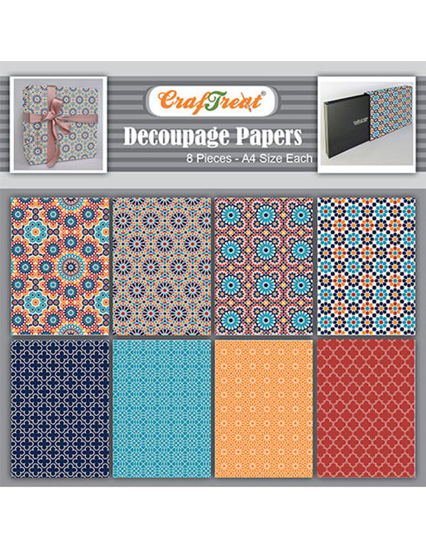 CrafTreat Mosaic Decoupage Paper A4 for Decoupage Art Ideas — Craftreat