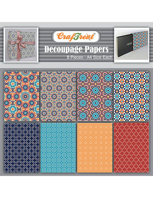 CrafTreat Mosaic II Decoupage Papers A4 Scrapbooking Crafts DIY Paper Crafts