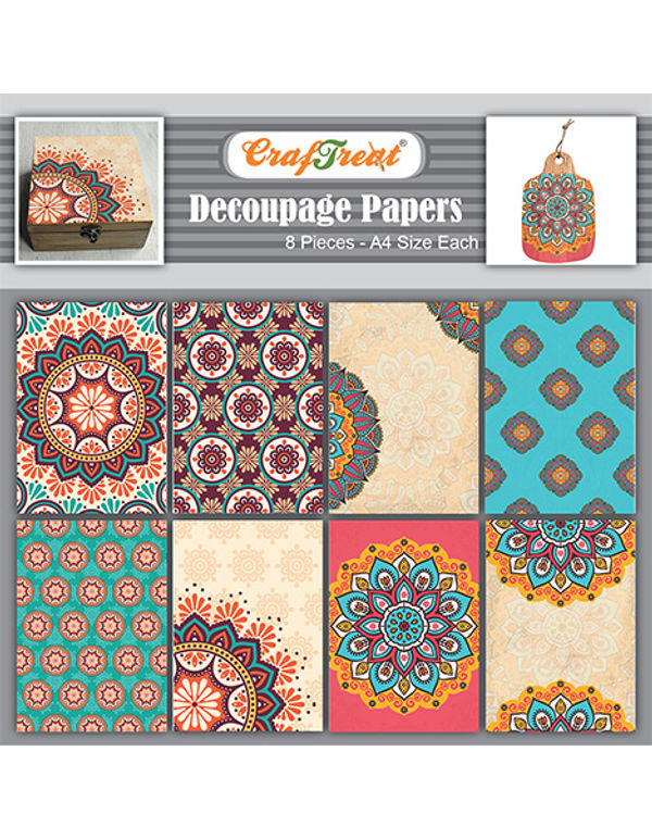 CrafTreat Decoupage Paper - 8Pcs A4 Size (8.3 x 11.7 Inch) Spring Flowers  Designed Crafting Supplies for