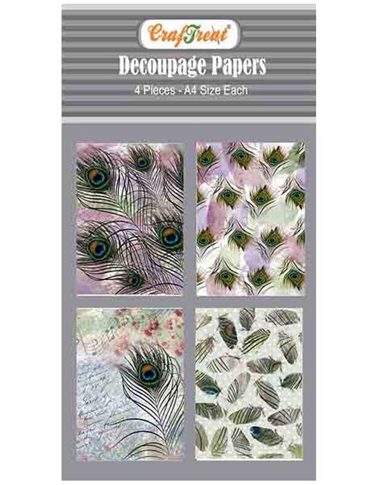 CrafTreat peacock Feather Decoupage Paper A4 Scrapbooking Crafts DIY Paper Crafts