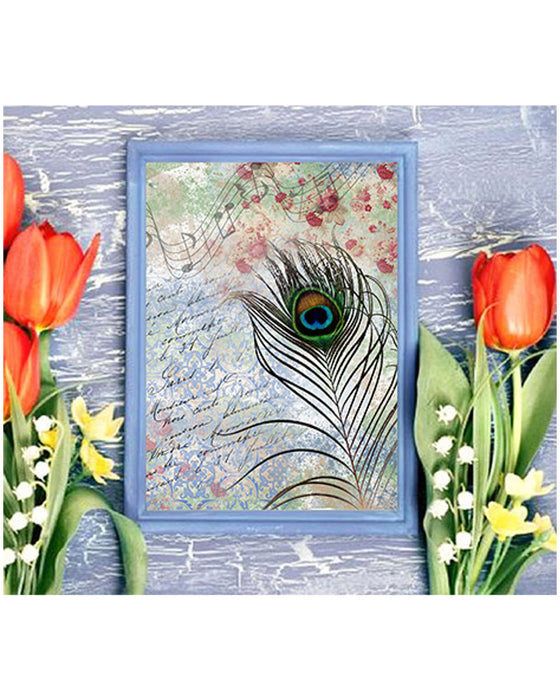 CrafTreat peacock Feather Decoupage Paper for home decor 
