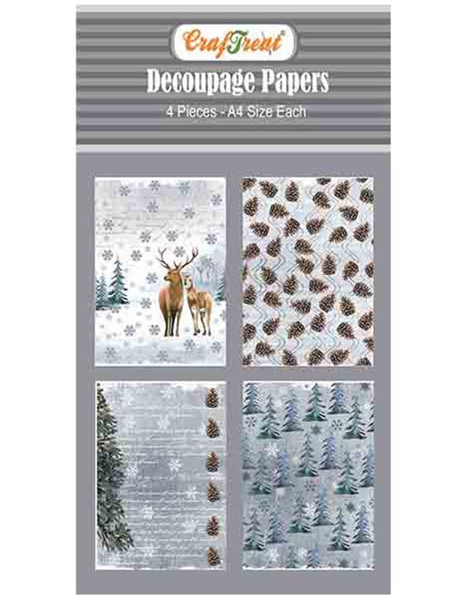 CrafTreat Winter themed Decoupage Paper A4 Scrapbooking Crafts DIY Paper Crafts