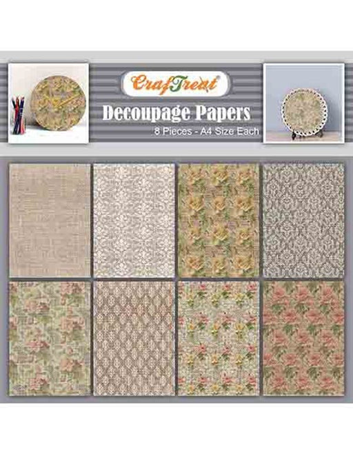 CrafTreat Burlap Flower Decoupage Papers A4 Scrapbooking Crafts DIY Paper Crafts