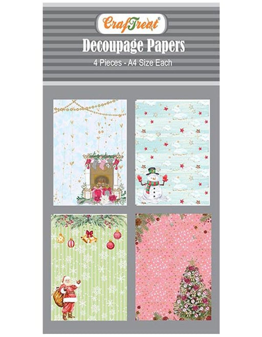 CrafTreat Christmas themed Decoupage Paper A4 Scrapbooking Crafts DIY Paper Crafts