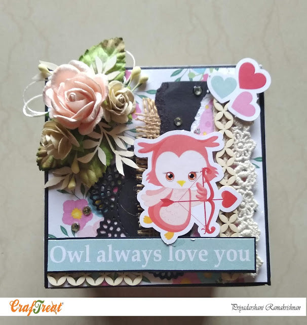 CrafTreat Owl Always Love you Valentine Paper Pack embellishment album