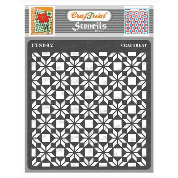 CrafTreat Flower Pattern Stencil 6x6 Inches for Card Making