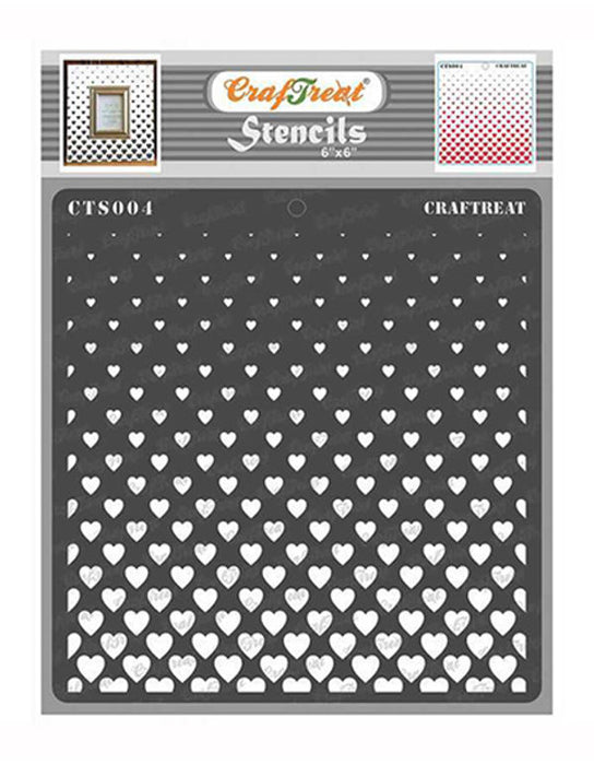 CrafTreat Flying Hearts Background Stencil