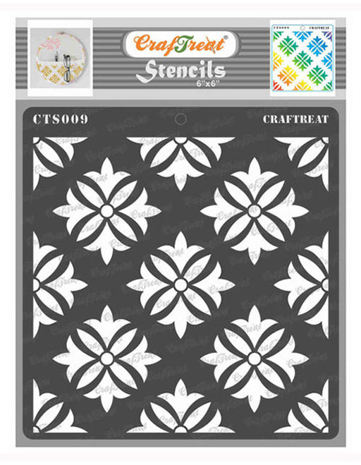 CrafTreat Tuberose Pattern stencil 6x6 Inches for Arts and Crafts Projects