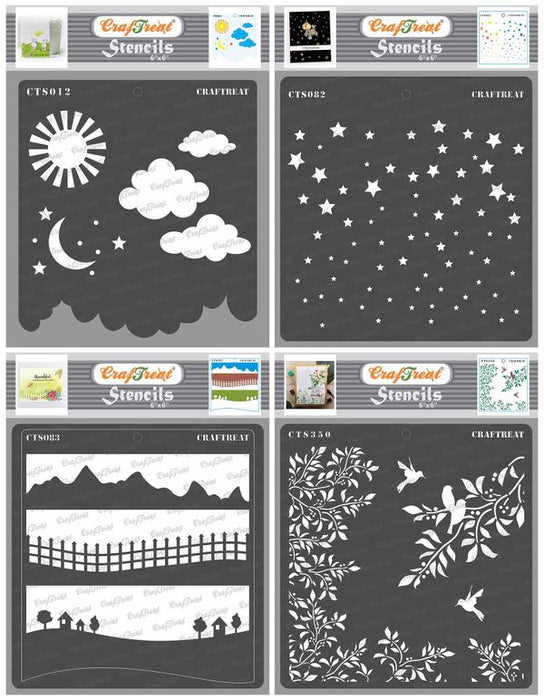 CrafTreat Clouds and Stars and Starry Sky and Landscapes and Leaves and Branch 