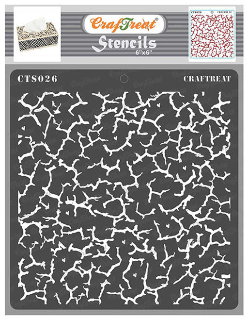 CrafTreat Texture Stencils for Crafts Reusable Vintage - Marble - Size: 6X6  Inches - Texture Pattern Stencil for Furniture Painting - Background