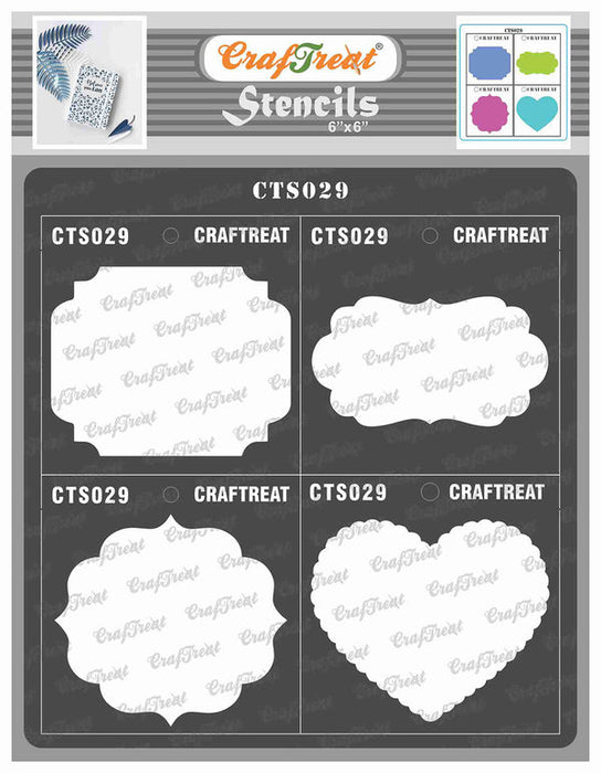 CrafTreat Frames and Covers Stencil Pattern Stencil 