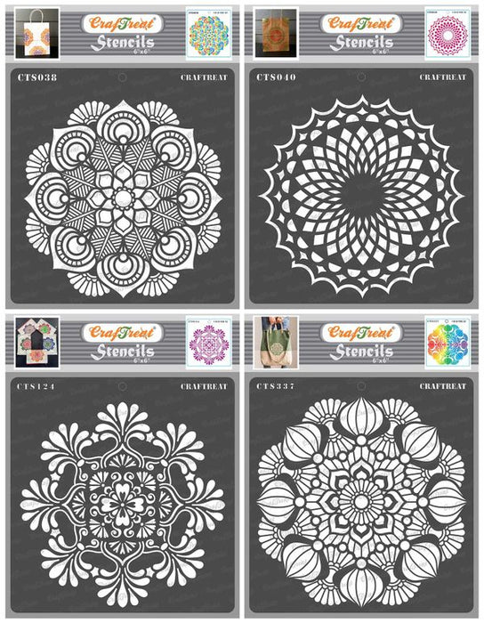 Buy Mandala and Peacock Dot Mandala Stencil for Paintings Online